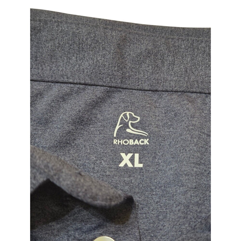 Rhoback Performamce Golf Polo Shirt Men's XL Navy Short Sleeve Company Logo F241 - Picture 4 of 9